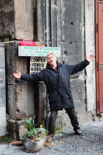 Cantante a Napoli — Foto Stock