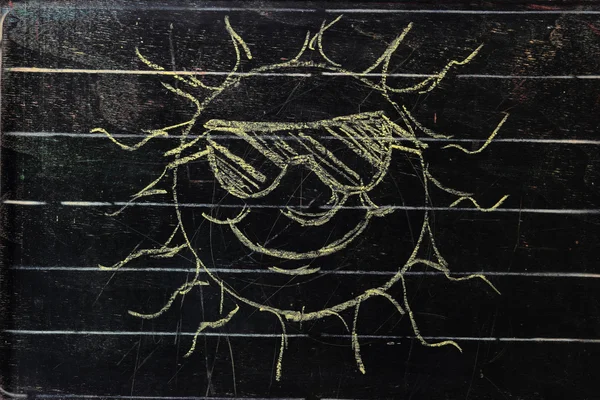 Solen på blackboard — Stockfoto