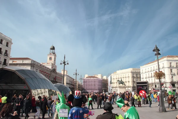 Мадридские протесты против банкиров Стоковое Изображение