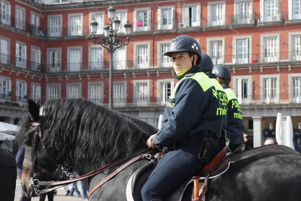 Bereden politie plaza Mayor — Stockfoto