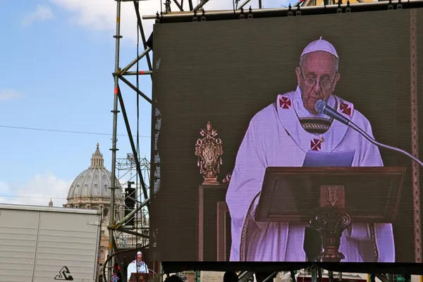 Papst francis i einsetzungsmesse — Stockfoto