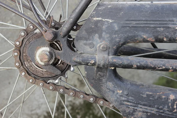 Dettaglio di una vecchia bicicletta — Foto Stock