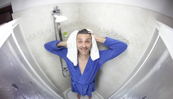 Man in bathrobe — Stock Photo, Image