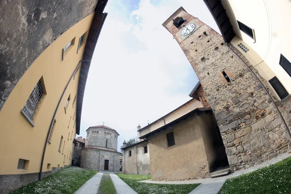 Fish eye view of romanesque baptistery — Stock Photo, Image