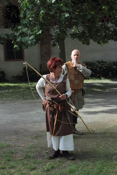 Středověké muž a žena — Stock fotografie