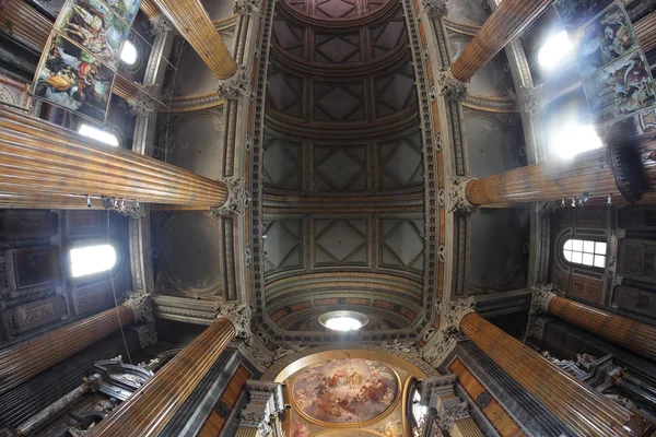 Baroque ceiling in Novara Cathedral — Stock Photo, Image