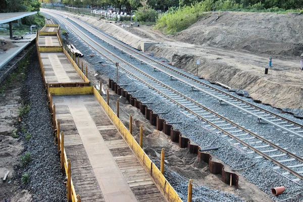 Trabalhos ferroviários em curso — Fotografia de Stock