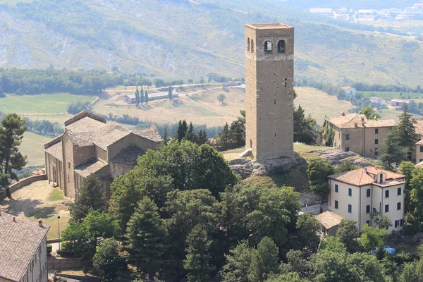 San Leo Kathedrale Luftaufnahme — Stockfoto