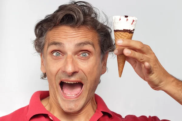 Crazy for ice cream — Stock Photo, Image