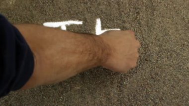 kum üzerine yazma bitiş metni