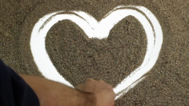 Sand paint heart — Stock Video