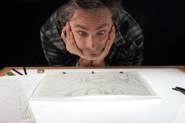2d animasyon sektöründe çalışan adam — Stok fotoğraf