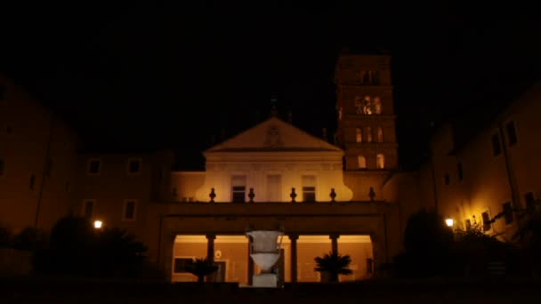 Roma - Igreja e átrio de Santa Cecília — Vídeo de Stock