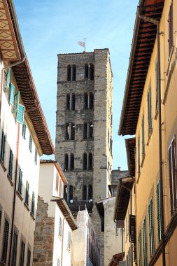 Arezzo genel bakış, santa maria della pieve çan kulesi