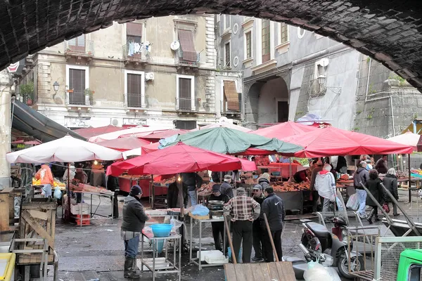 Antiguo mercado de pescado de Catania — Foto de Stock