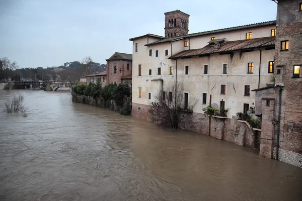Fiume Tevere alluvione — Foto Stock