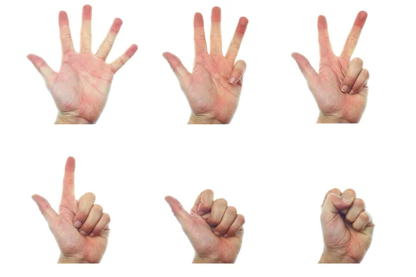 Set of counting hands — Stock Photo, Image