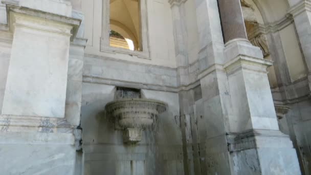 Большой фонтан на холме Яникулум в Риме — стоковое видео