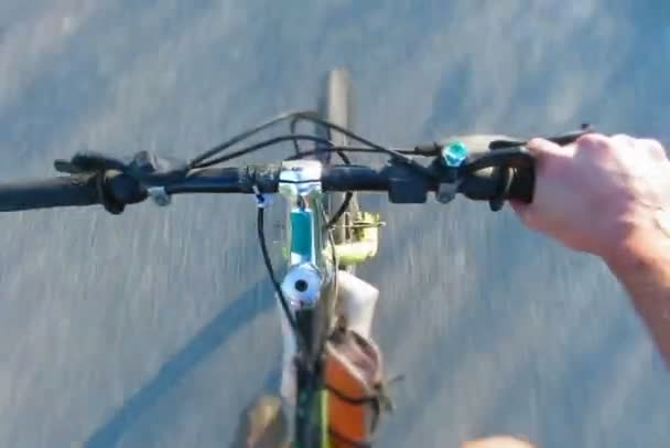 Detalhe do guidão de bicicleta — Vídeo de Stock