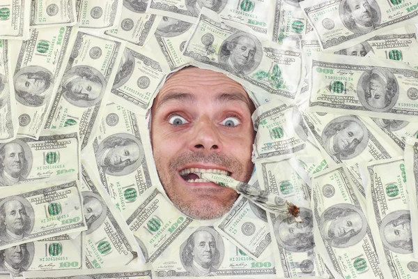 Mister Dollar smoking — Stock Photo, Image