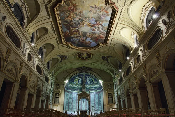 サンタ チェチリア教会、ローマ、イタリアのバロック様式の天井のフレスコ画 — ストック写真