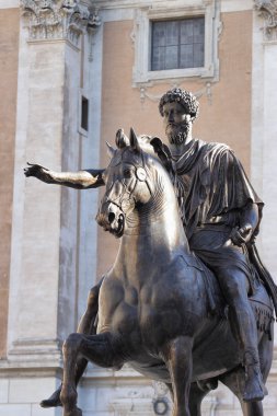 Statue of Marco Aurelio, Rome, Italy clipart