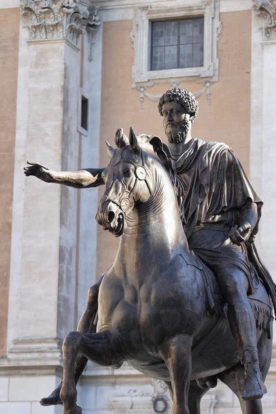 Estatua de Marco Aurelio, Roma, Italia — Foto de Stock