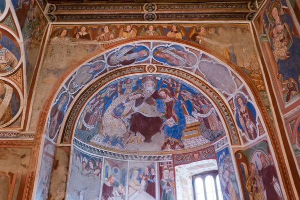 Valle Blenio Switzerland September 2021 Romanesque Church San Carlo Apse — 스톡 사진