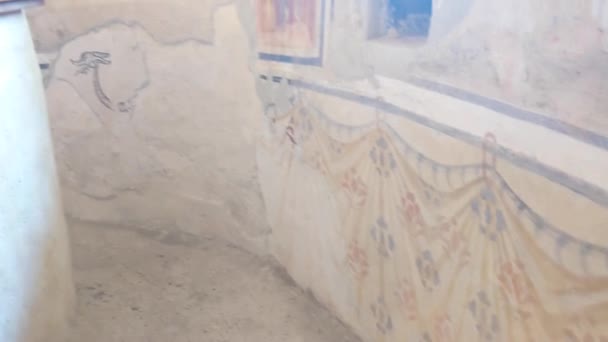 Valle Blenio Suiza Septiembre 2021 Frescos Pared Interior Iglesia Románica — Vídeos de Stock