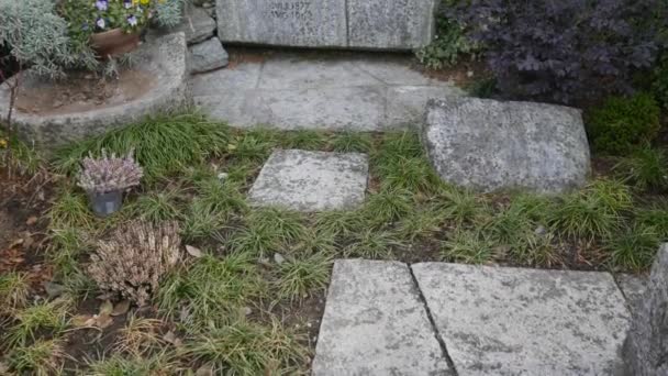 Montagnola Switzerland Şubat 2022 Hermann Hesse Grave 1946 Yılında Nobel — Stok video