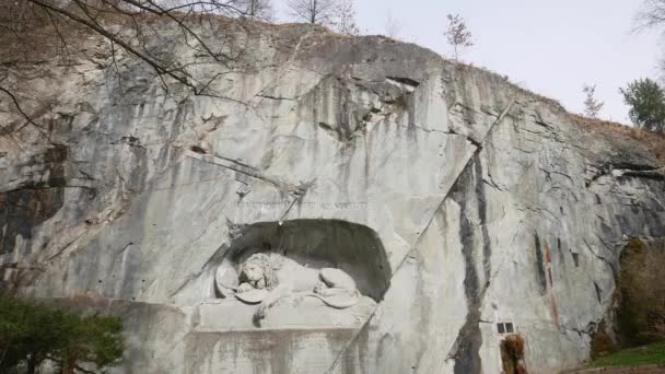 Lucerne Switzerland March 2022 Dying Lion Rock Relief Lucerne Switzerland — Wideo stockowe