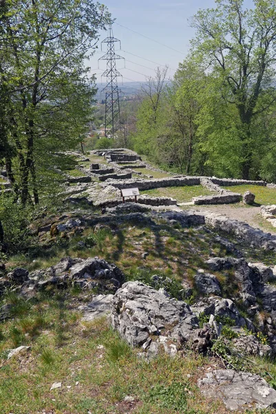 Ancient Ruins Tremona Castello Archaeological Park Switzerland — Stok fotoğraf