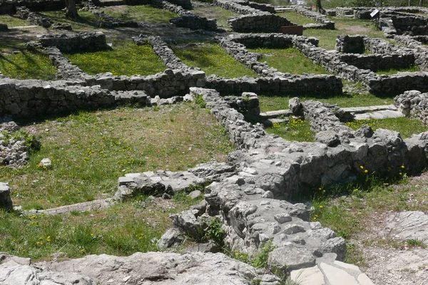 Ancient Ruins Tremona Castello Archaeological Park Switzerland — Zdjęcie stockowe