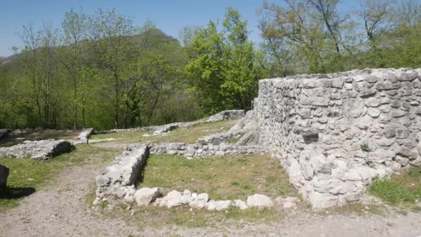 Αρχαία Ερείπια Στο Αρχαιολογικό Πάρκο Τρεμόνα Καστέλο Ελβετία — Αρχείο Βίντεο