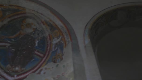 Riva San Vitale Suíça Abril 2022 Romanesque Baptistery Interior Ticino — Vídeo de Stock