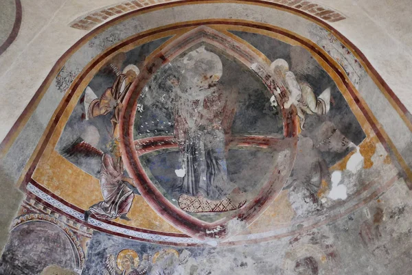 Ancient Wall Paint Saint Riva San Vitale Baptistery Switzerland — Stock Photo, Image