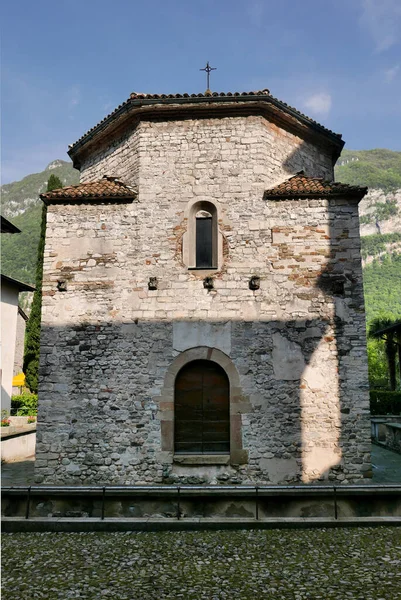 Riva San Vitale Baptistery Religious Historic Site Most Ancient Stonework — Foto de Stock