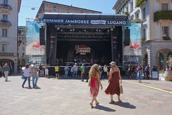 Lugano Switzerland June 2022 Summer Jamboree Lake International Festival Денний — стокове фото