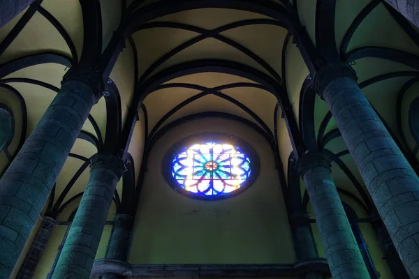 Italy July 2022 Rose Window View Interior Madonna Del Sangue — 图库照片