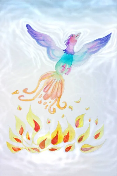 Oiseau Mythique Renaissant Ses Cendres Illustration — Photo
