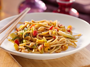 Spicy thai noodles clipart