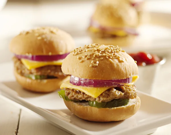 Mini hamburgers — Stockfoto