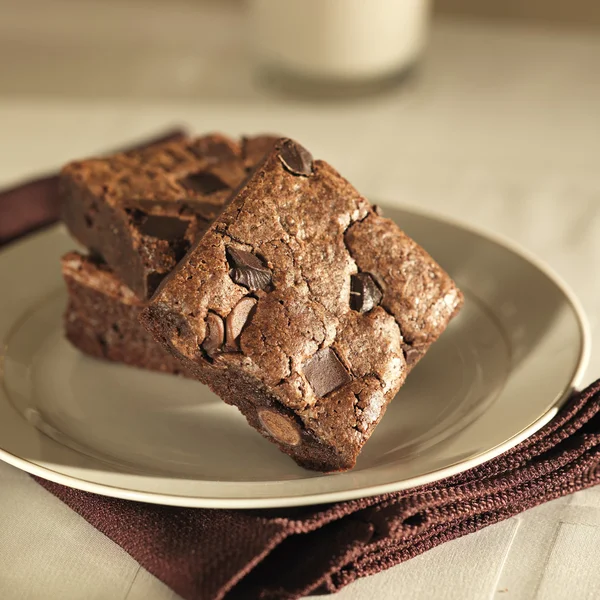 Pilha de brownies — Fotografia de Stock