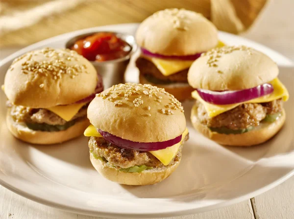 Mini burgery — Zdjęcie stockowe