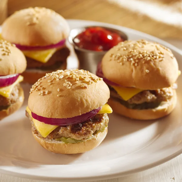 Mini hamburgers — Stockfoto