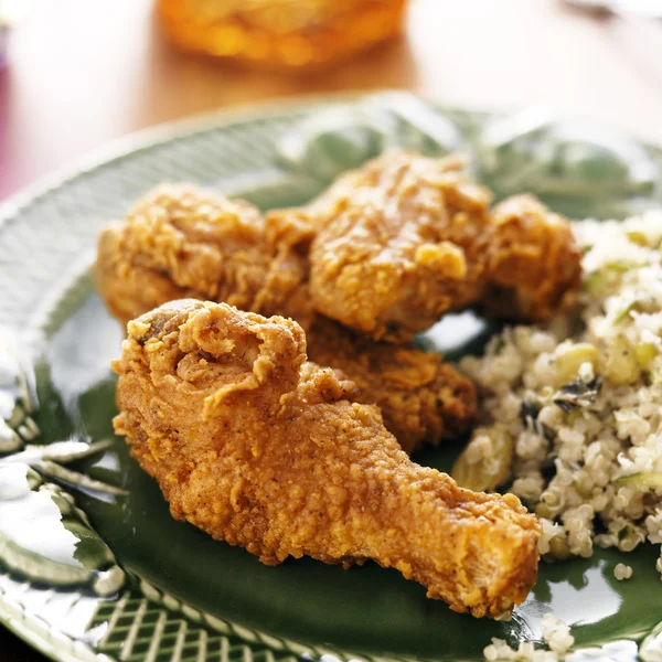Fried chicken with collard greens — Stock Photo © resnick_joshua1 54228581