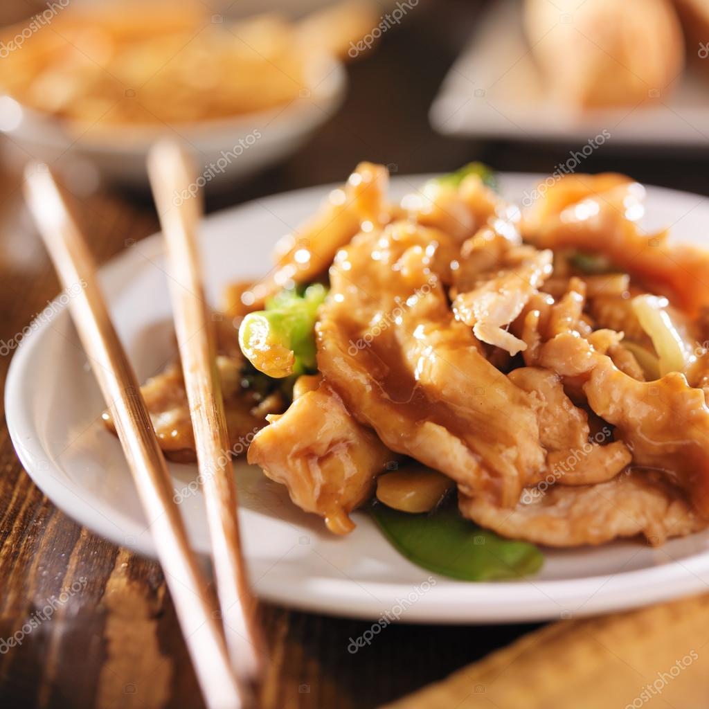 Chinese food - stir fry chicken with vegetables Stock Photo by ©resnick