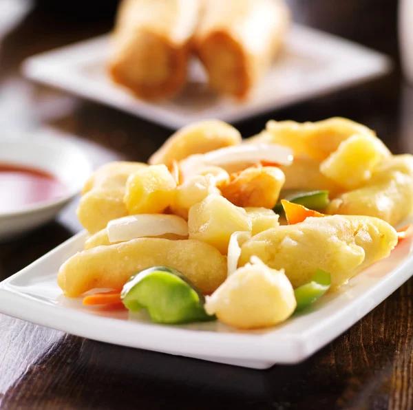 Chinese sweet and sour chicken without sauce — Stock Photo, Image