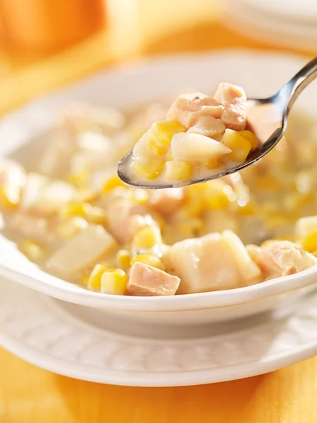 Tazón de sopa de maíz —  Fotos de Stock