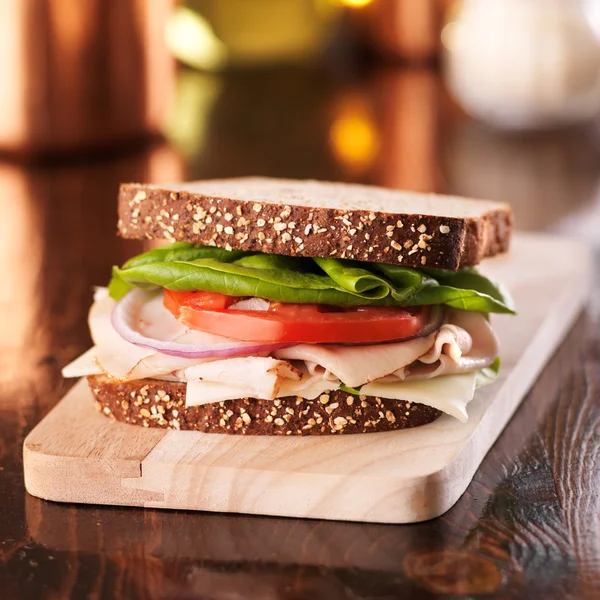 Sandwich cu carne de curcan tăiat la rece — Fotografie, imagine de stoc